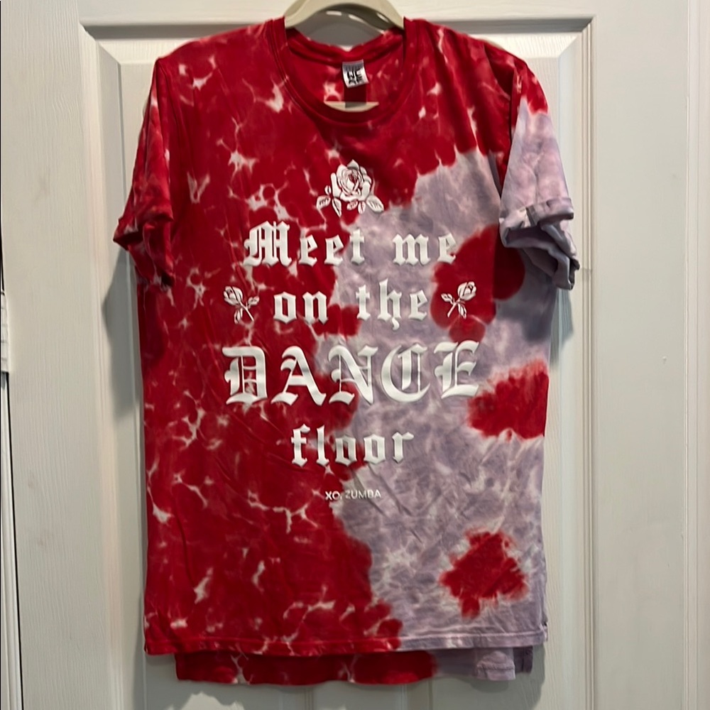 Red and Purple Tie-Dye Zumba t-Shirt